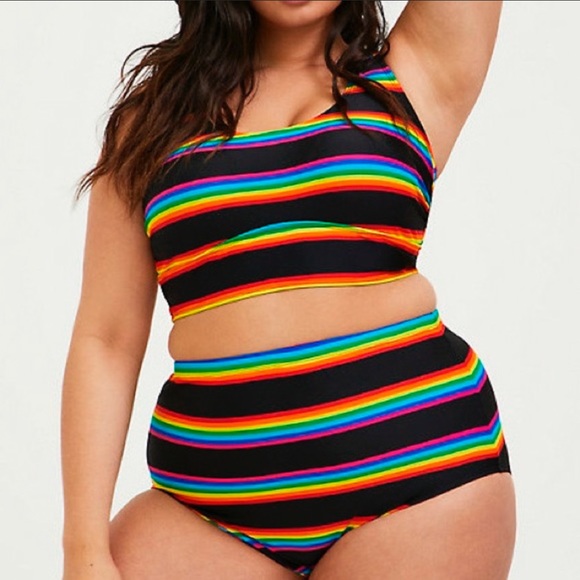 torrid Other - TORRID rainbow stripes bikini swimsuit set, 5X/6X.
